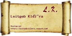 Leitgeb Klára névjegykártya